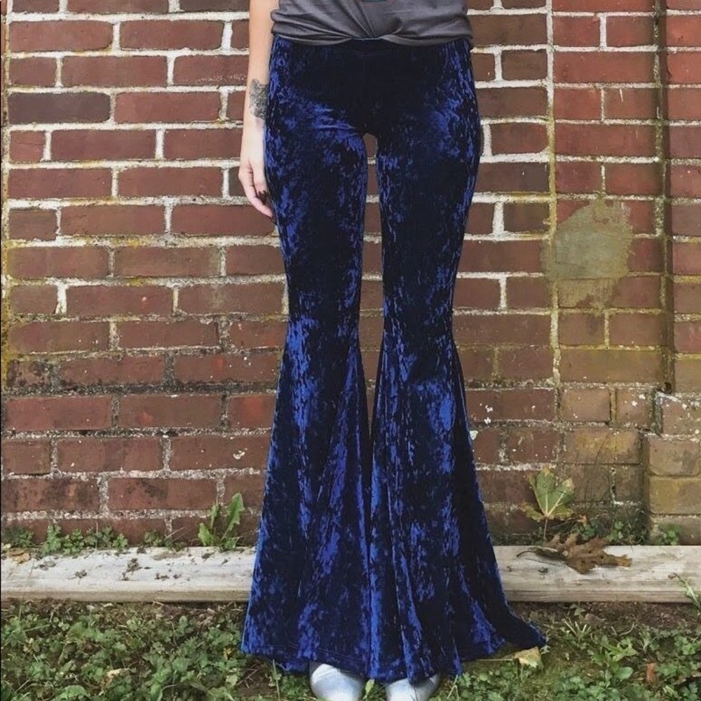 Life Clothing Co crushed velvet flare pants